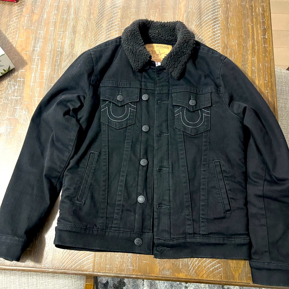 True religion black jean jacket